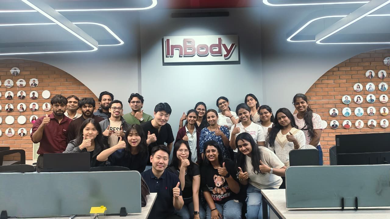 The InBody India team celebrating together in the office