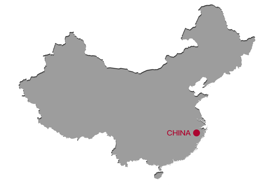 Map of China highlighting the new Jinshan factory