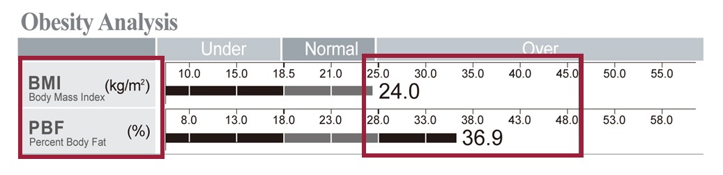 Body Fat Percentage result chart