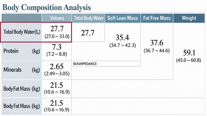 Total Body Water breakdown